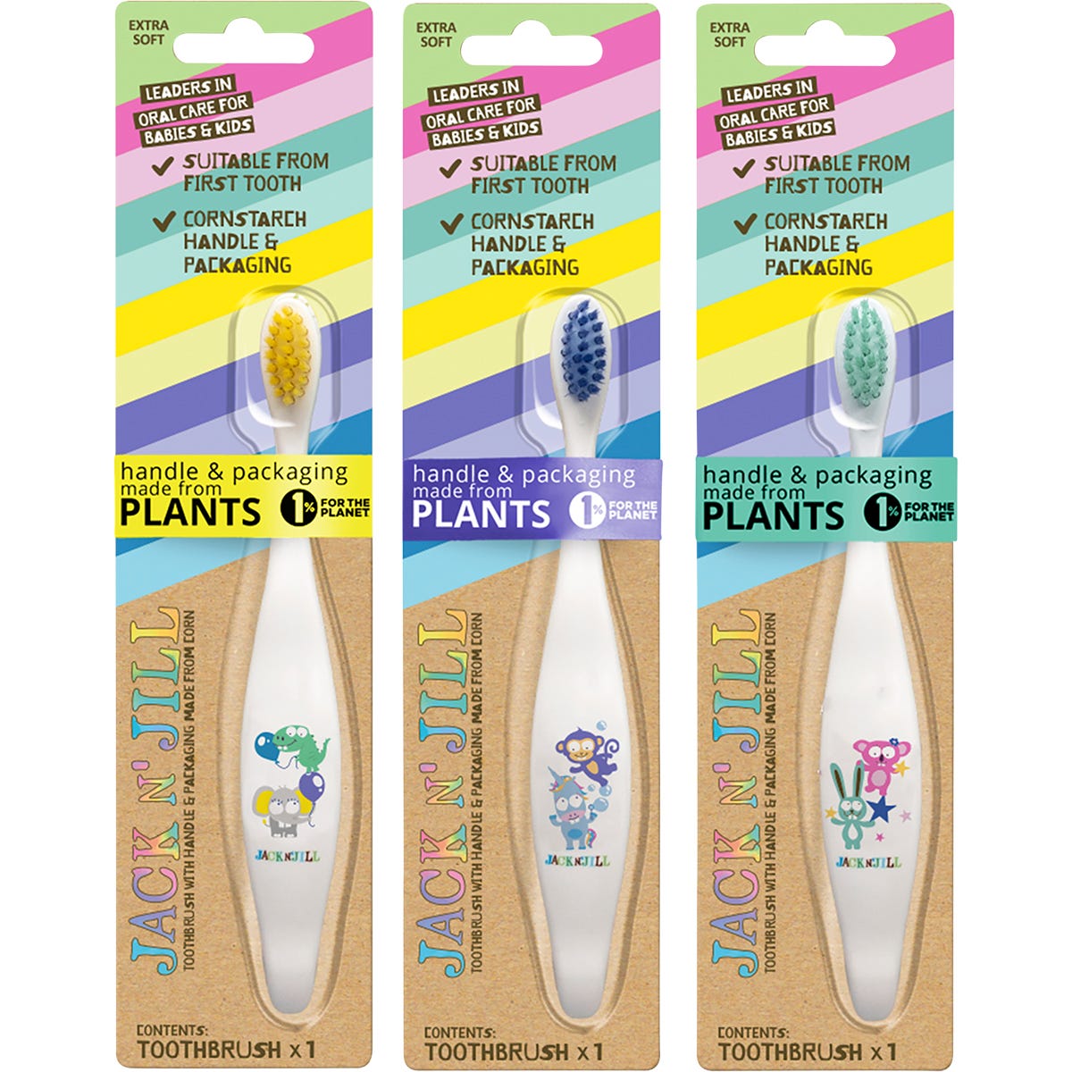 Jack N' Jill Kids Toothbrush Assorted x8