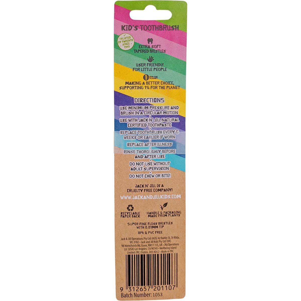 Jack N' Jill Kids Toothbrush Assorted x8