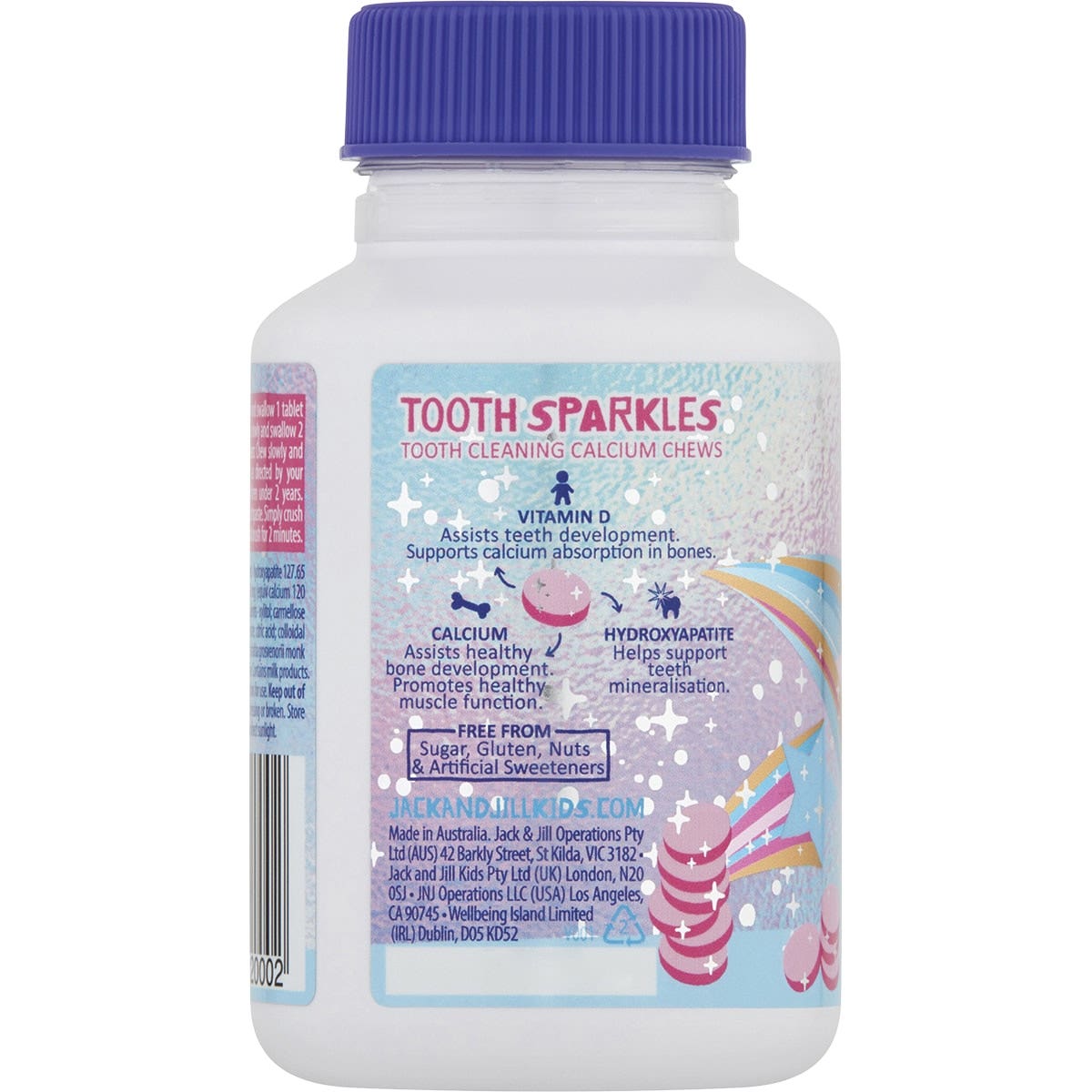Jack N' Jill Tooth Sparkles Tooth Cleaning Calcium Chews 60tabs
