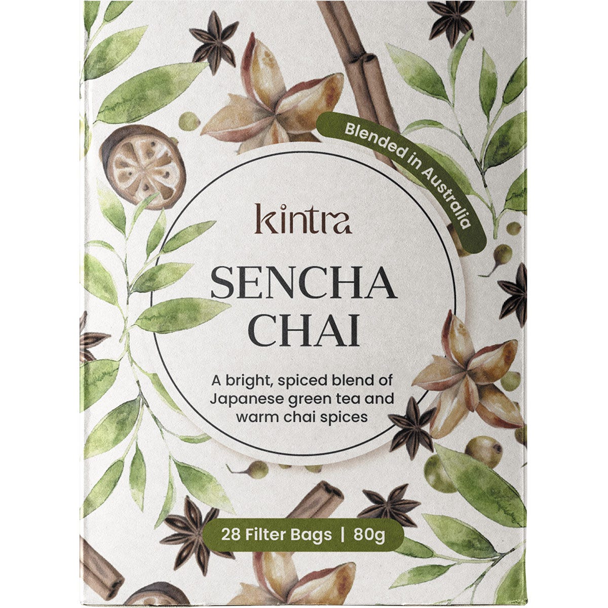 Kintra Foods Herbal Tea Bags Sencha Chai 28pk