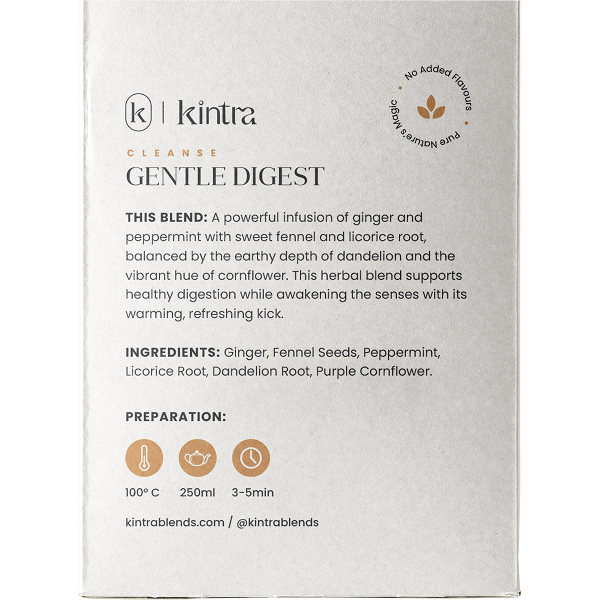 Kintra Foods Herbal Tea Bags Gentle Digest 25pk