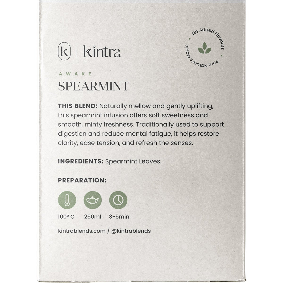 Kintra Foods Herbal Tea Bags Spearmint 25pk