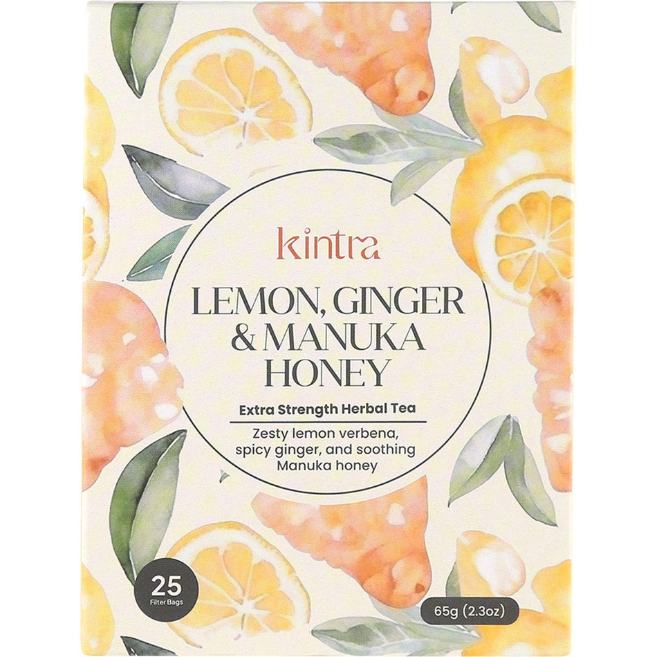 KINTRA FOODS Herbal Tea Bags Lemon & Ginger With Manuka Honey 25