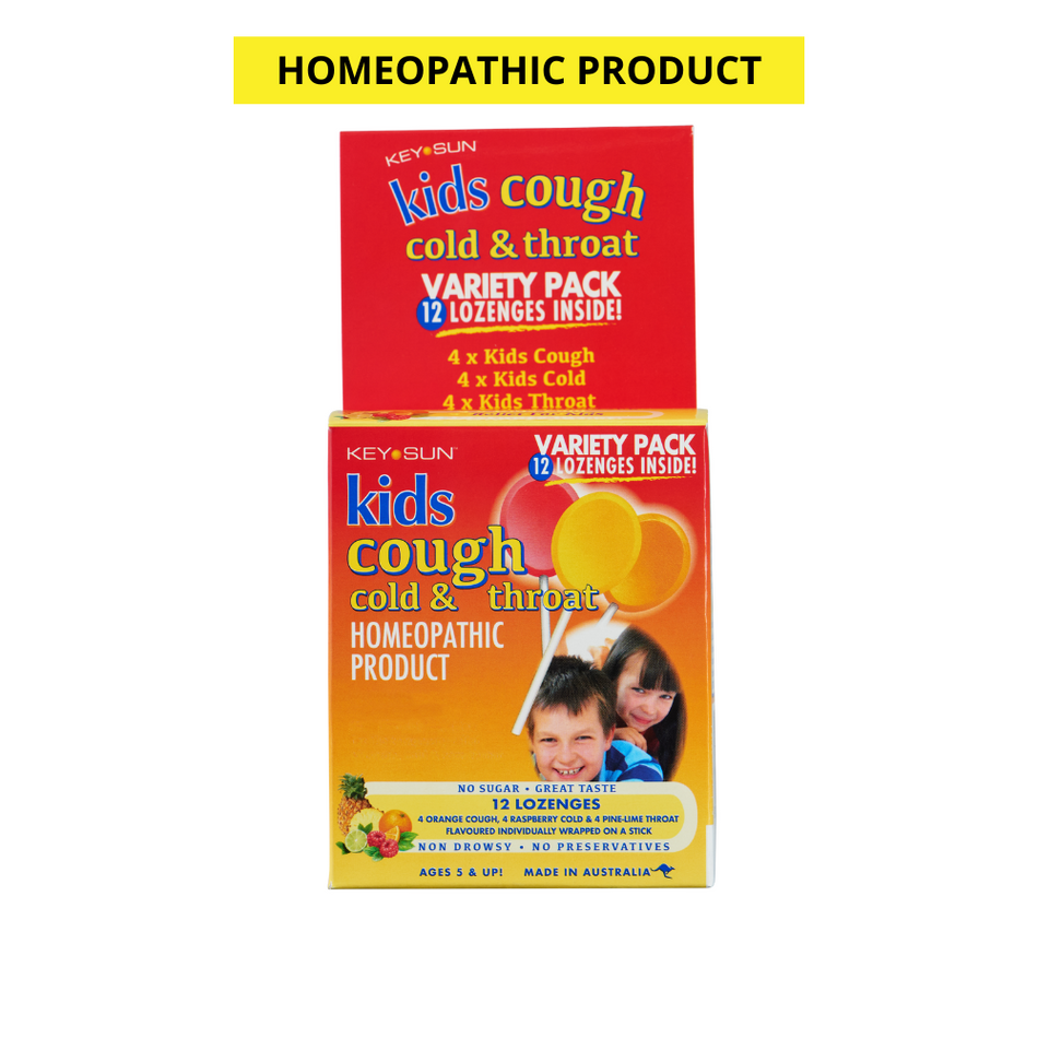 Key Sun Kids Cough Cold & Throat Variety Pack 12 Lozenges