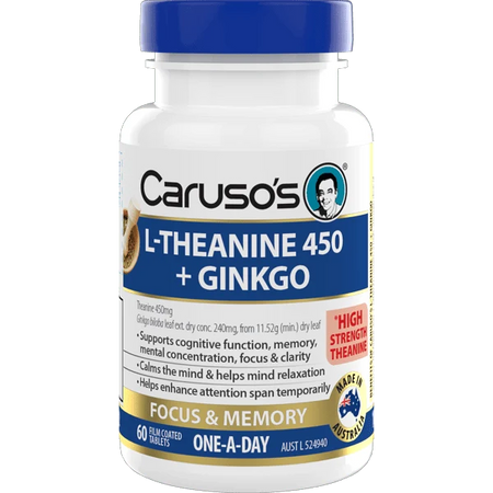 Caruso's L-Theanine 450 + Ginkgo 60 Tablets