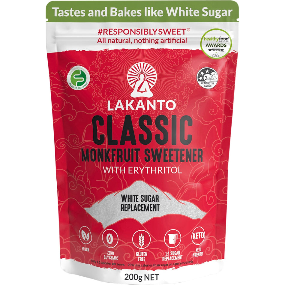 LAKANTO Classic - Monkfruit Sweetener White Sugar Replacement 200g