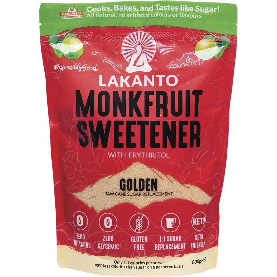 LAKANTO Golden - Monkfruit Sweetener Raw Cane Sugar Replacement 800g