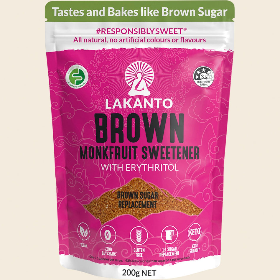 Lakanto Brown Monkfruit Sweetener Brown Sugar Replacement 200g