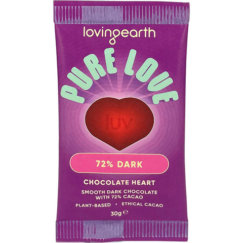 Loving Earth 72% Dark Chocolate Heart 30g