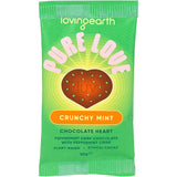 LOVING EARTH Crunchy Mint Dark Chocolate Heart Peppermint Crisp 16x30g