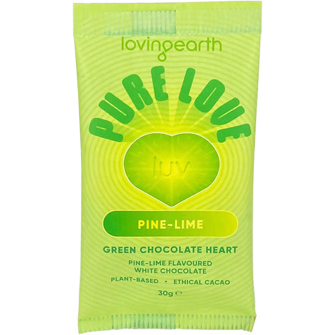 Loving Earth Pine-lime White Chocolate Heart 30g