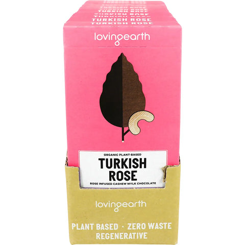 LOVING EARTH Turkish Rose Cashew Mylk Chocolate With Cranberries 11x80g