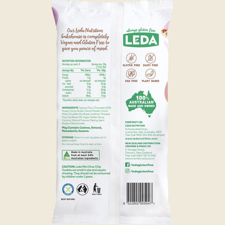 Leda Mini Choc Chip Cookies 6 Pack 6x150g