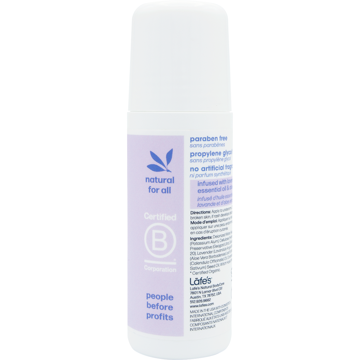 Lafe's Roll On Deodorant Lavender + Aloe 88ml