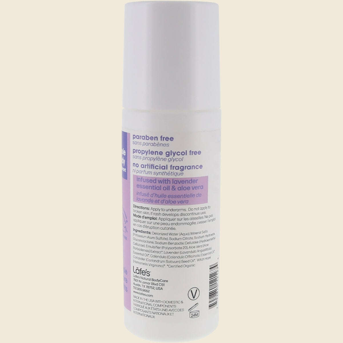 Lafe's Roll On Deodorant Lavender + Aloe 88ml