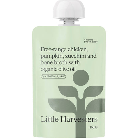Little Harvesters Free-range Chicken, Pumpkin, Zucchini & Bone Broth 6x120g