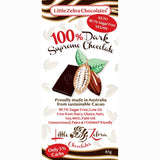 Little Zebra Chocolates 100% Dark Supreme Chocolate 85g (Pack of 12)