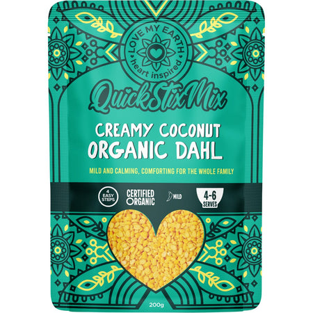 Love My Earth Quick Stix Mix Organic Dahl Creamy Coconut 200g