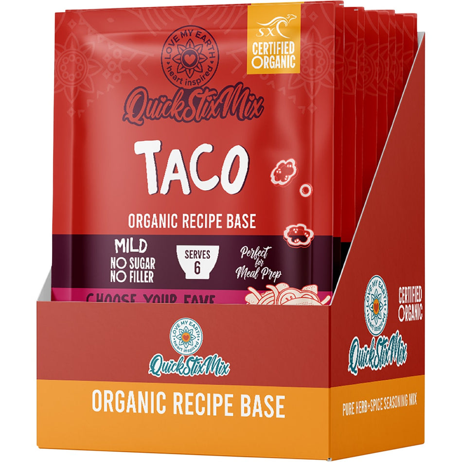 Love My Earth Quick Stix Mix Organic Recipe Base Taco 10x55g