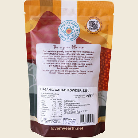 Love My Earth Organic Cacao Powder 225g