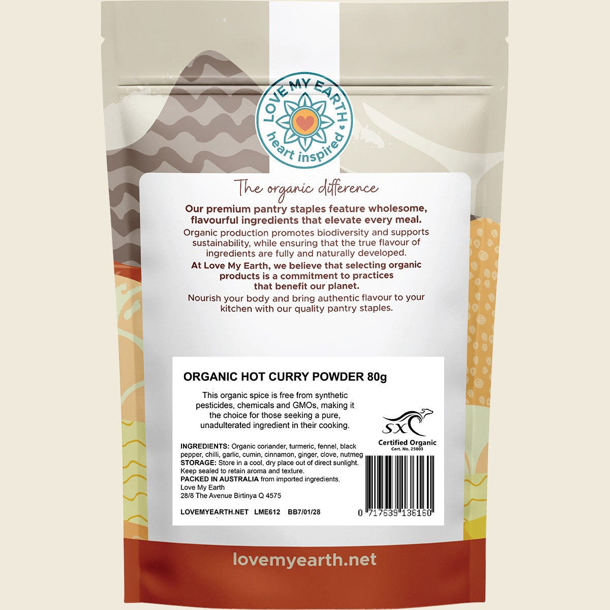 Love My Earth Organic Hot Curry Powder 80g