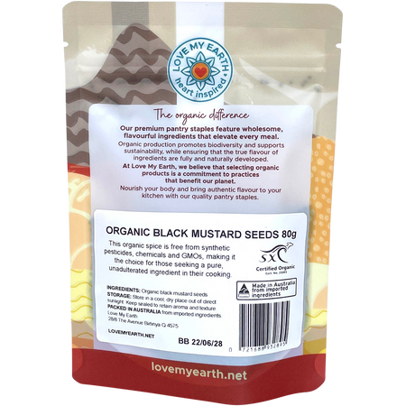 Love My Earth Organic Black Mustard Seeds 80g
