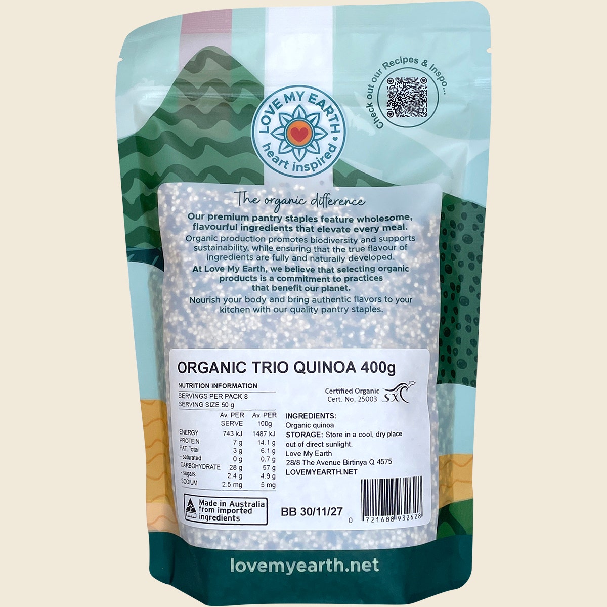 Love My Earth Organic Trio Quinoa 400g