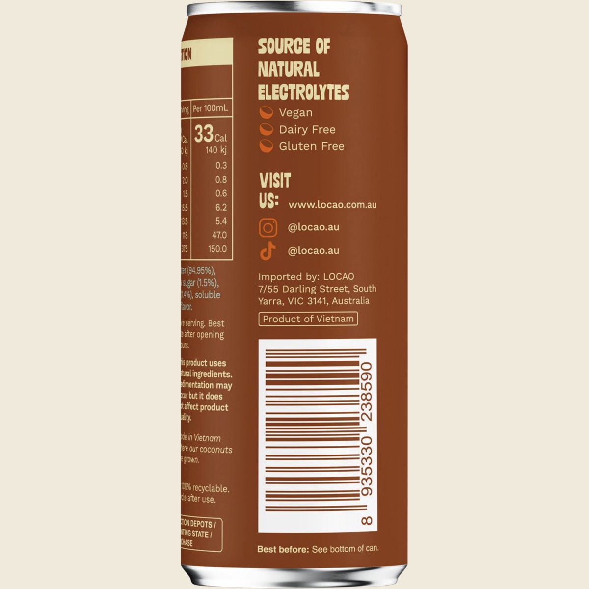 Locao Chocolate Coconut Water 24x250ml