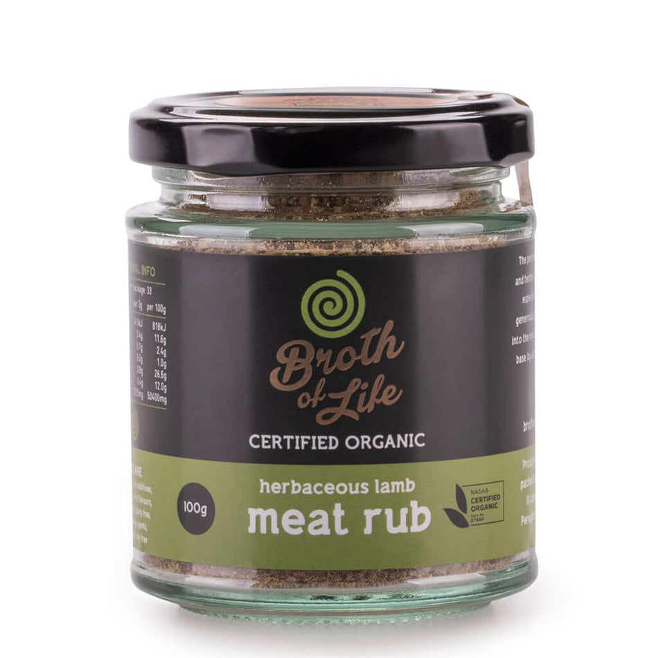 Broth Of Life Organic Meat Rub Herbaceous Lamb 100G