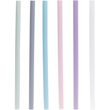LITTLE MASHIES Reusable Soft Silicone Straws + Brushes x50