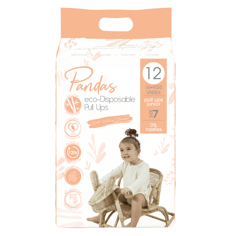Pandas by Luvme ECO Disposable Nappies PullUps (16kg+) 12 Pk (Pack of 4)
