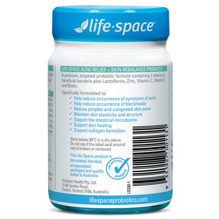 Life Space Acne Relief + Skin Rebalance 30 Capsules