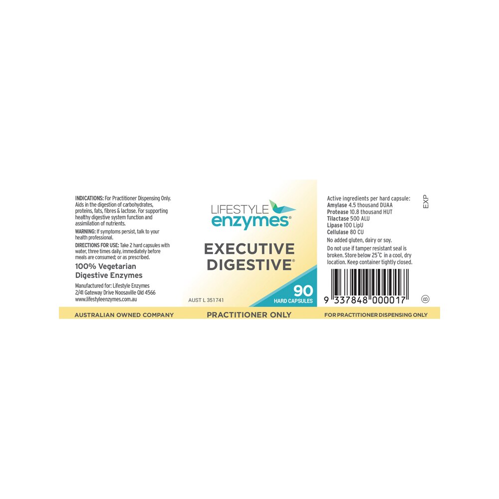 Lifestyle Enzymes Executive Digestive 90c