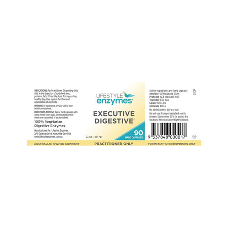 Lifestyle Enzymes Executive Digestive 90c