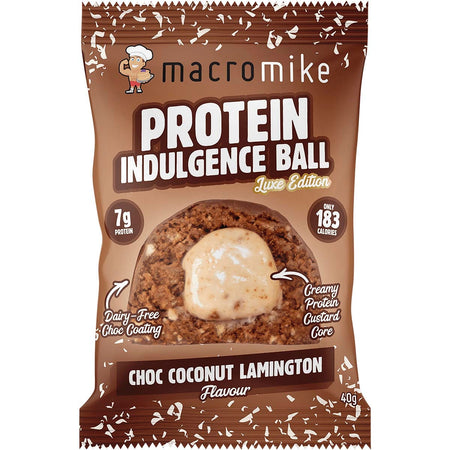 MACRO MIKE Protein Indulgence Ball Choc Coconut Lamington 12x40g