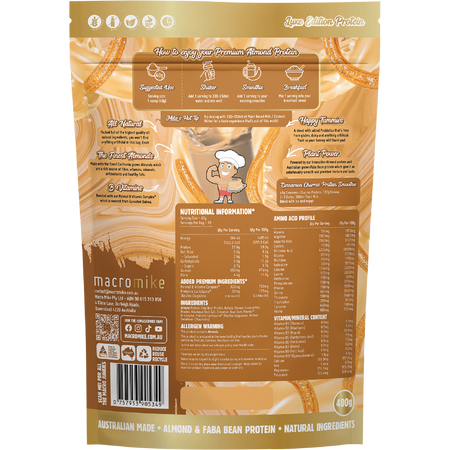 Macro Mike Premium Almond Protein Cinnamon Churros 400g