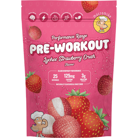 Macro Mike Pre-Workout Lychee Strawberry Crush 250g