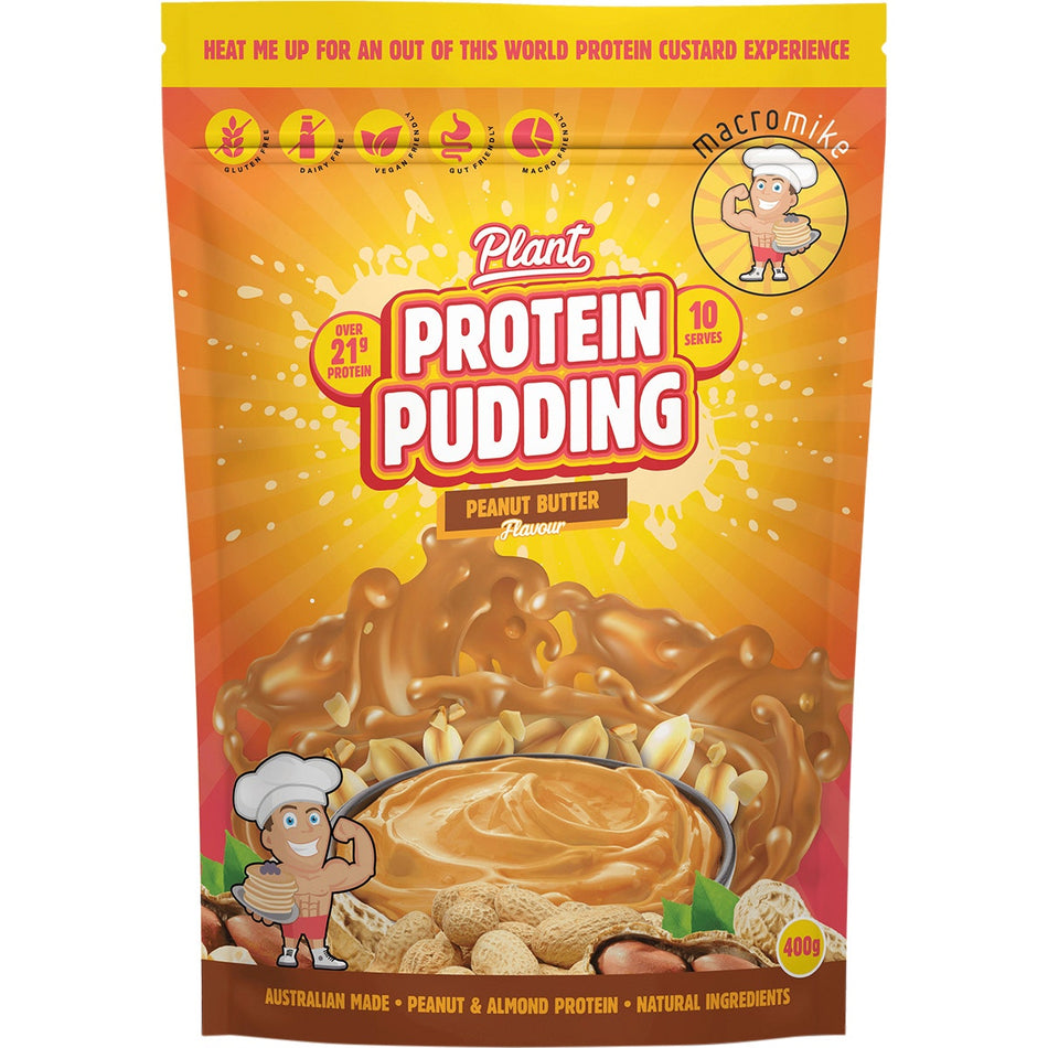 Macro Mike Plant Protein Pudding Choc Peanut Truffle Fudge 400g
