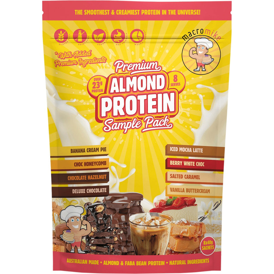 MACRO MIKE Premium Almond Protein Sample Pack 8x40g