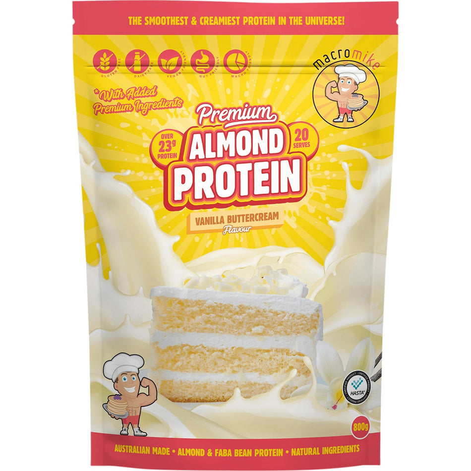 MACRO MIKE Premium Almond Protein Vanilla Buttercream 800g