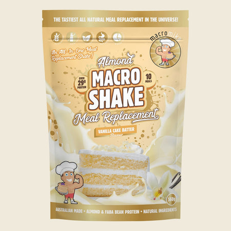 Macro Mike Almond Macro Shake Meal Replacement Vanilla Cake Batter 560g