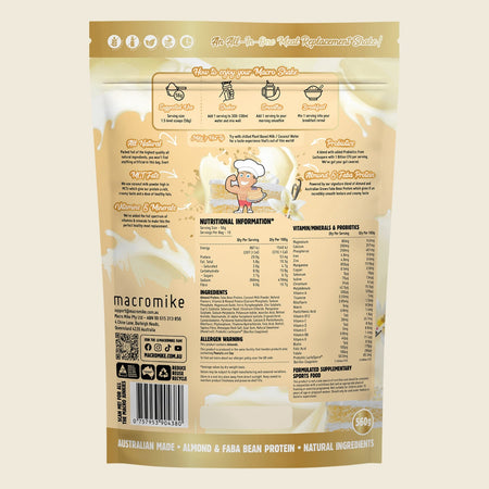 Macro Mike Almond Macro Shake Meal Replacement Vanilla Cake Batter 560g