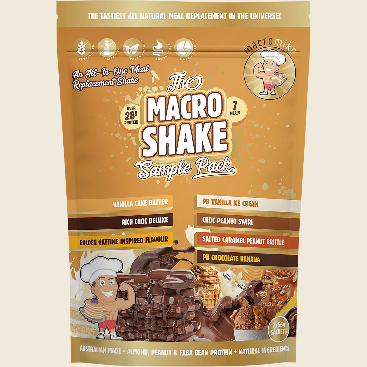 Macro Mike The Macro Shake Meal Replacement Sample Pack 7x56g