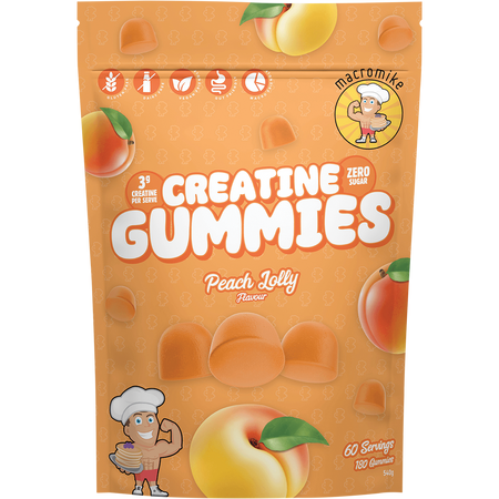 Macro Mike Creatine Gummies Peach Lolly 180 Pack