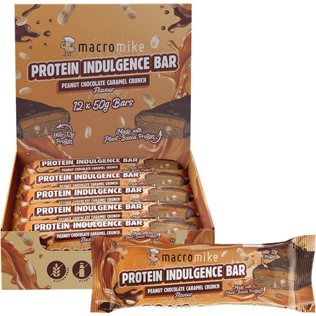 Macro Mike Protein Indulgence Bar Peanut Choc Caramel Crunch 12x50g