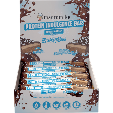 Macro Mike Protein Indulgence Bar Cookies & Cream 50g x 12 Pack