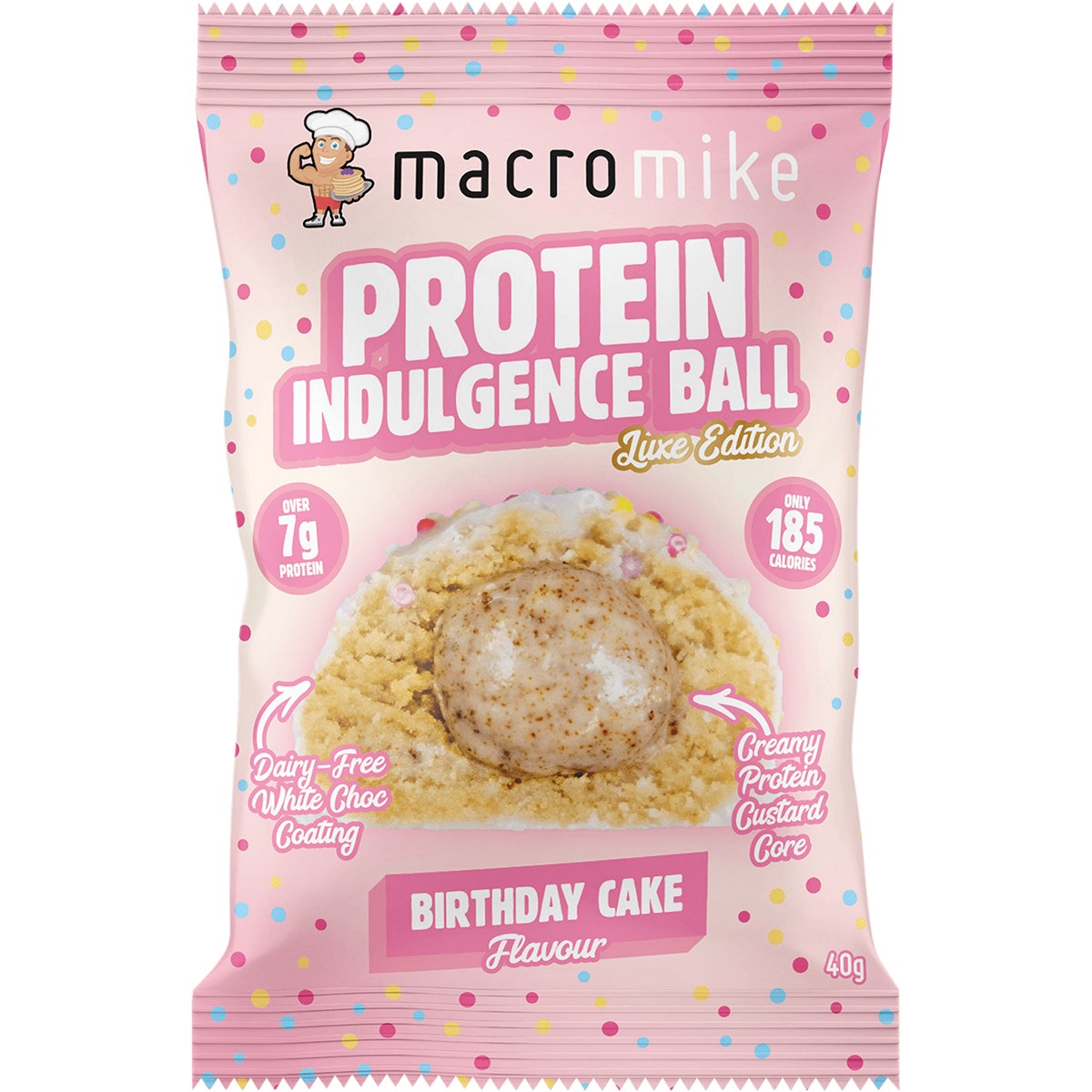 Macro Mike Protein Indulgence Ball Birthday Cake 12x40g