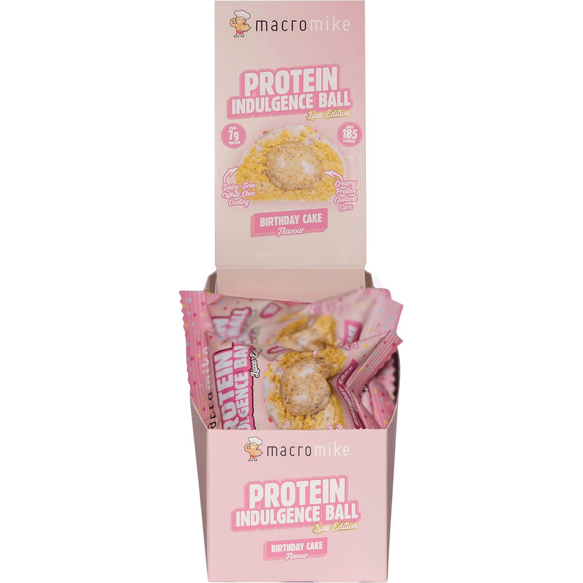 Macro Mike Protein Indulgence Ball Birthday Cake 12x40g