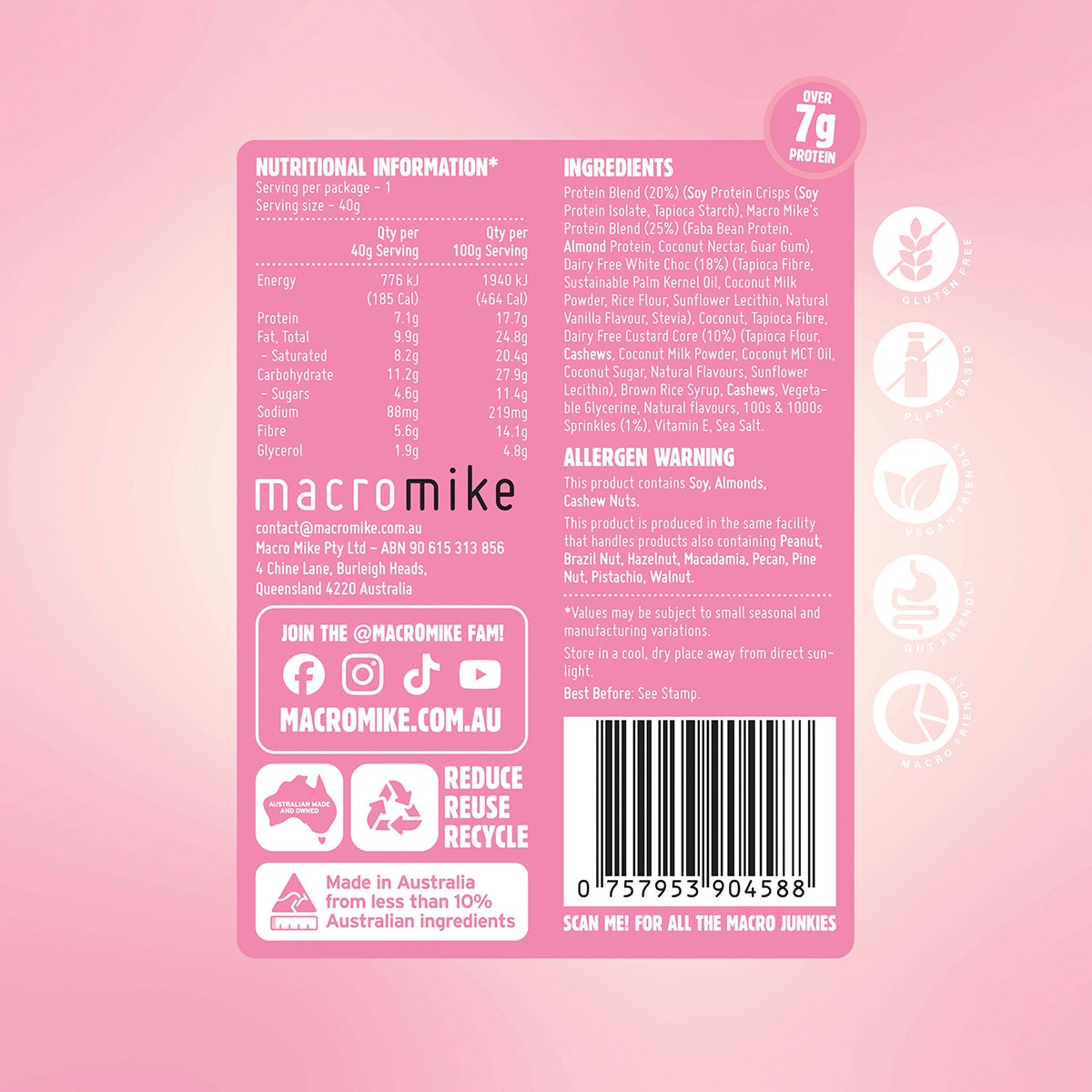 Macro Mike Protein Indulgence Ball Birthday Cake 12x40g