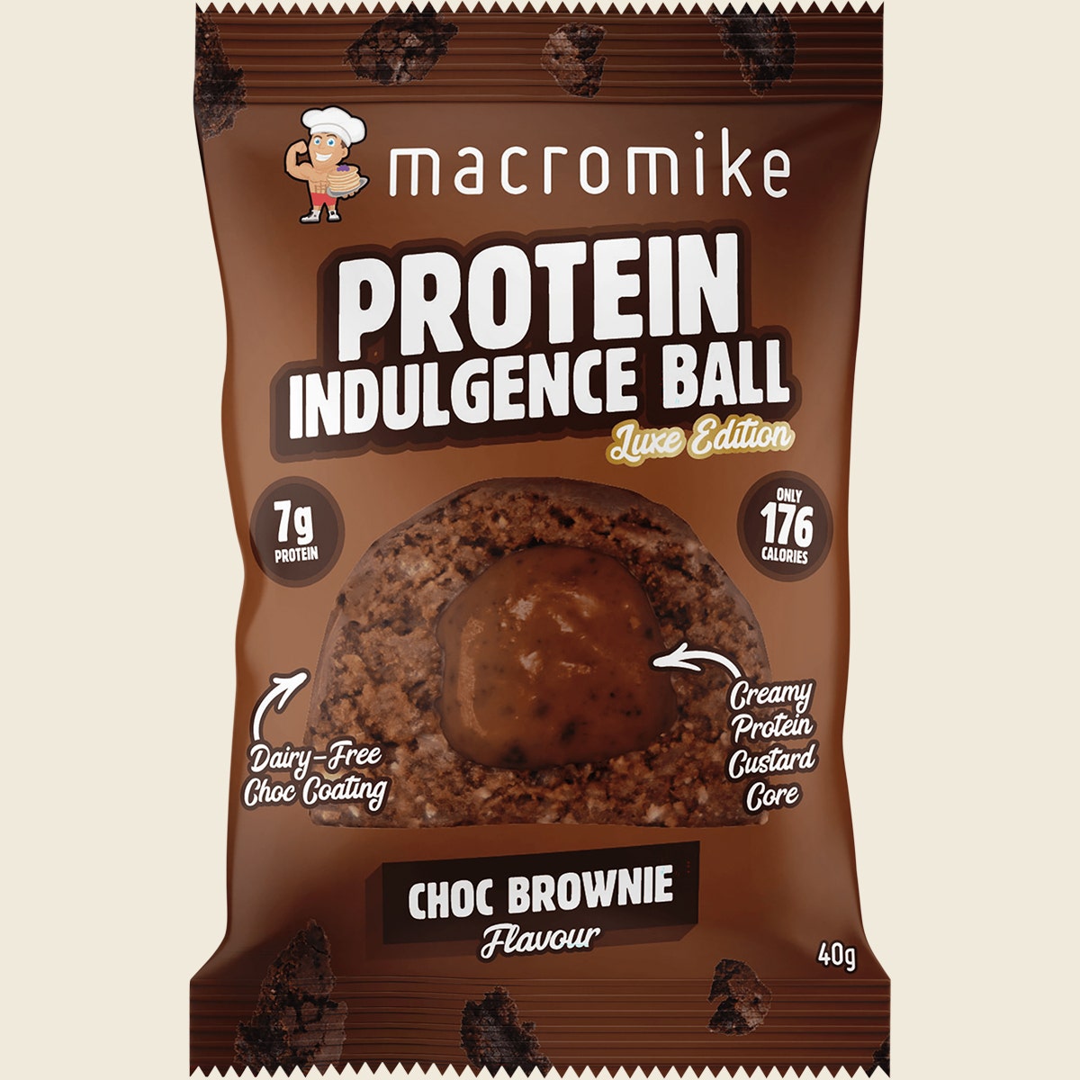 Macro Mike Protein Indulgence Ball Choc Brownie 12x40g